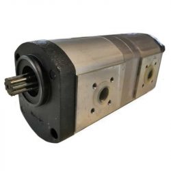 Pompe hydraulique double arbre cannelé 9 dents tracteur Deutz vue cote droit