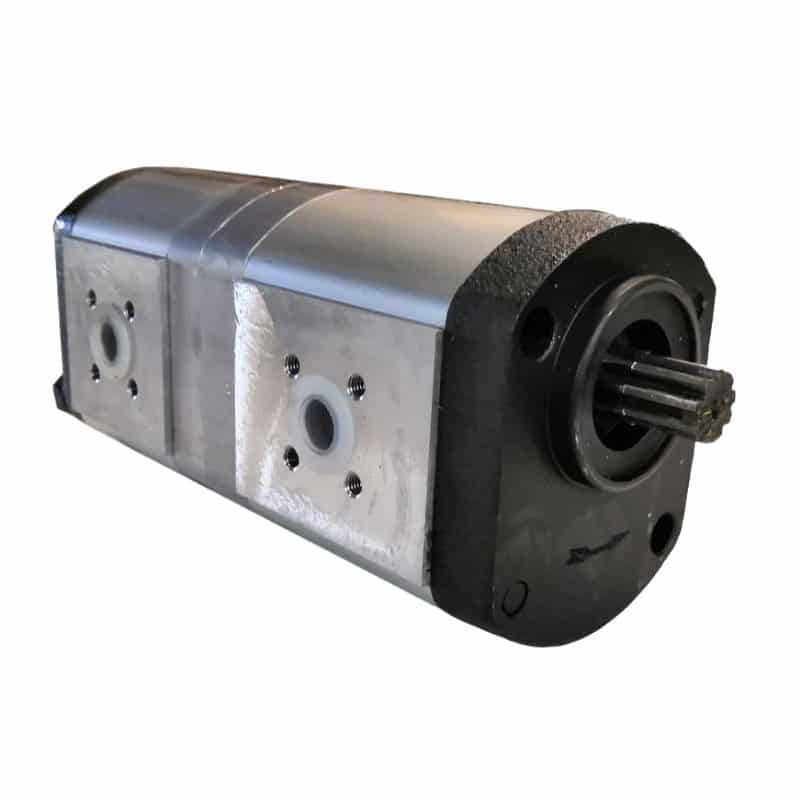 FGPDEU001_experthydraulique Pompe hydraulique double arbre cannelé 9 dents tracteur Deutz vue cote gauche