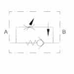 Schema hydraulique Régulateur de débit unidirectionnel compensé