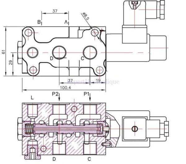 Cotes selecteur de fonction 60 l/mn