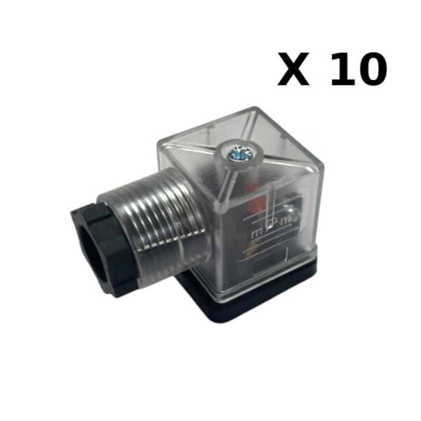 555 Lot de 10 prises Hirschman lumineuses pour électro distributeurs hydraulique
