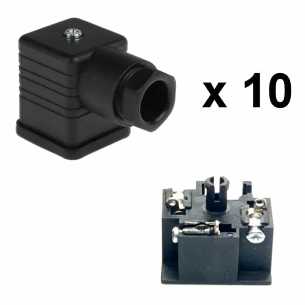 FGELEC0001Pack10 Lot de 10 prises Hirschman pour électro distributeurs hydraulique