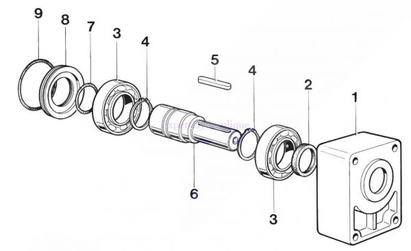 Contre Palier pompe groupe 2 sortie arbre cylindrique 18 mm