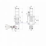 Encombrement Distributeur hydraulique 1 double effet plus position flottante