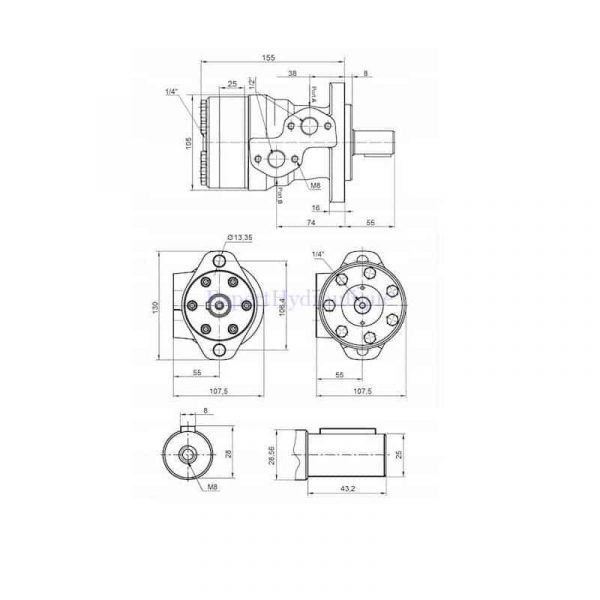 Cotes encombrements MMP 125 cm3