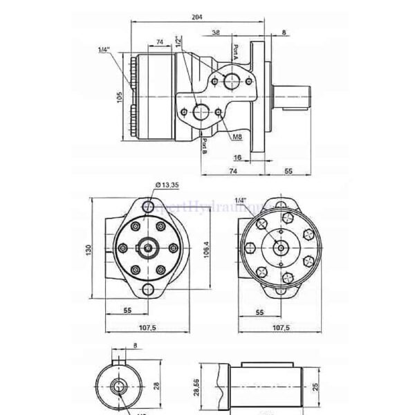 Cotes encombrement MMP 400 cm3