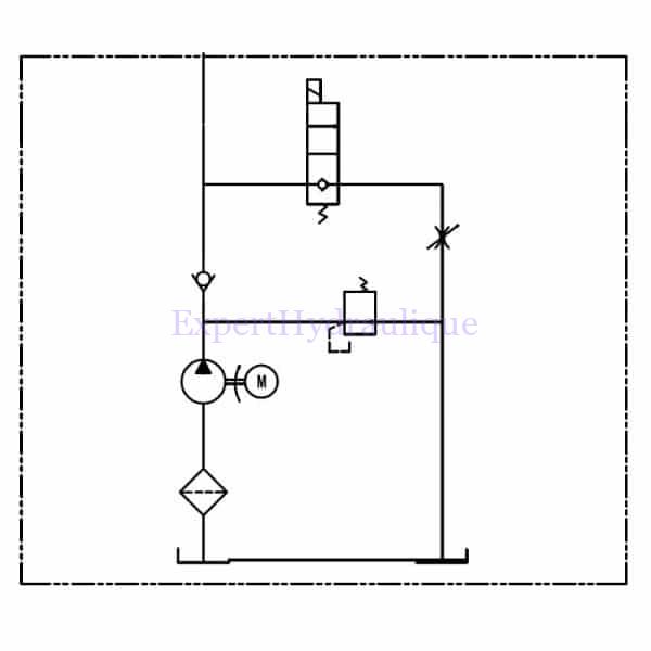 Schema hydraulique centrale simple effet 12 ou 24 volts DC