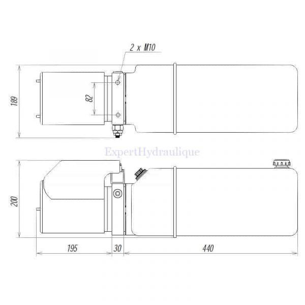 Cotes encombrement centrale hydraulique 11 litres