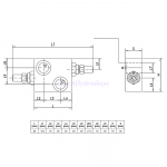 Cotes limiteur de pression double avec raccords traversants