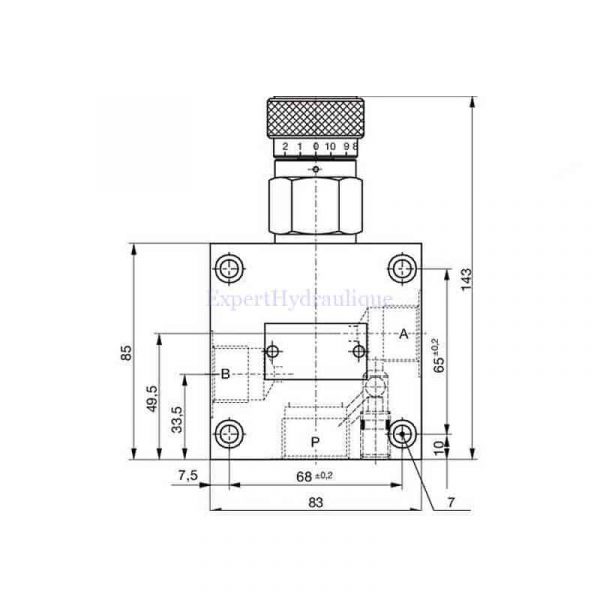 Cotes Diviseur de débit hydraulique 60 l/mn reglage par molette