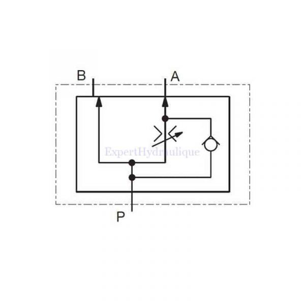 Schema Diviseur de débit hydraulique 60 l/mn