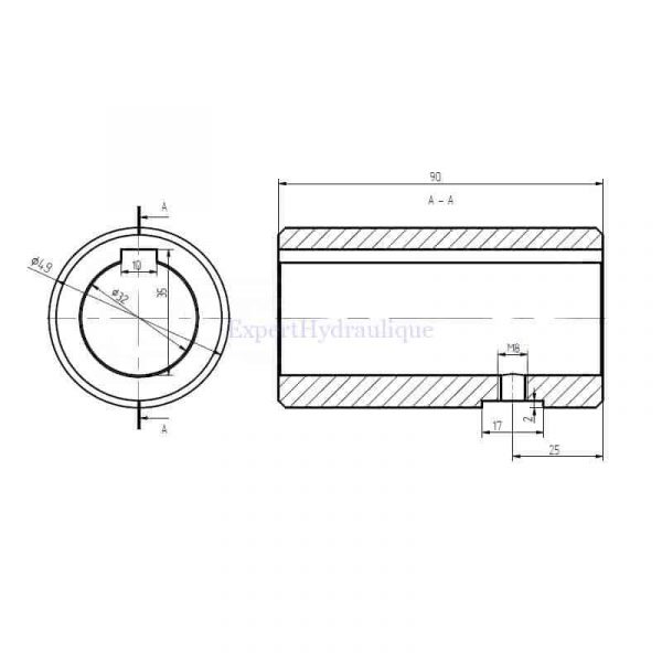 Manchon d'entrainement 32 mm moteur OMS claveté 10 mm – Image 2