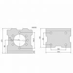 Support moteur HYDRAUILQUE 90° OMP OMR OMS MMS MMR cotes d'encombrements