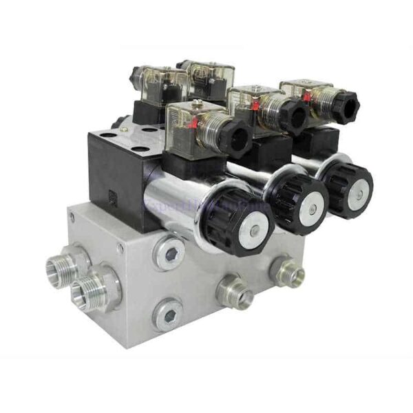 DEBLOC302LIM distributeur hydraulique électrique 2 fonctions avec By Pass