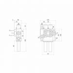 Dimensions distributeur hydraulique 1 SE et 1 DE commande par cables