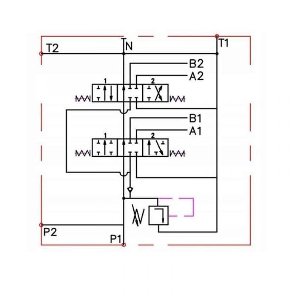 schema distributeur hydraulique 1 SE et 1 DE