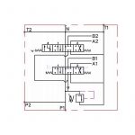 Schema distributeur hydraulique 2 doubles effets avec position flottante par cables