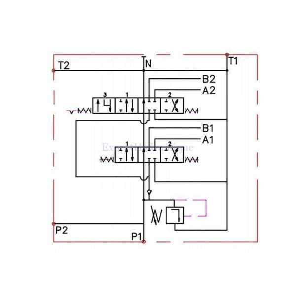 Schema distributeur hydraulique 2 doubles effets avec position flottante par cables