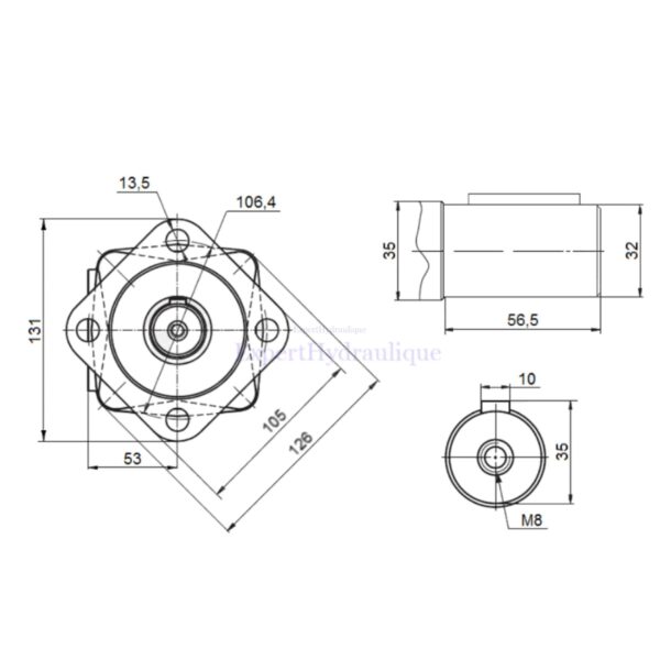 Moteur hydraulique OMS 315 cm3 arbre de 32 mm – Image 4