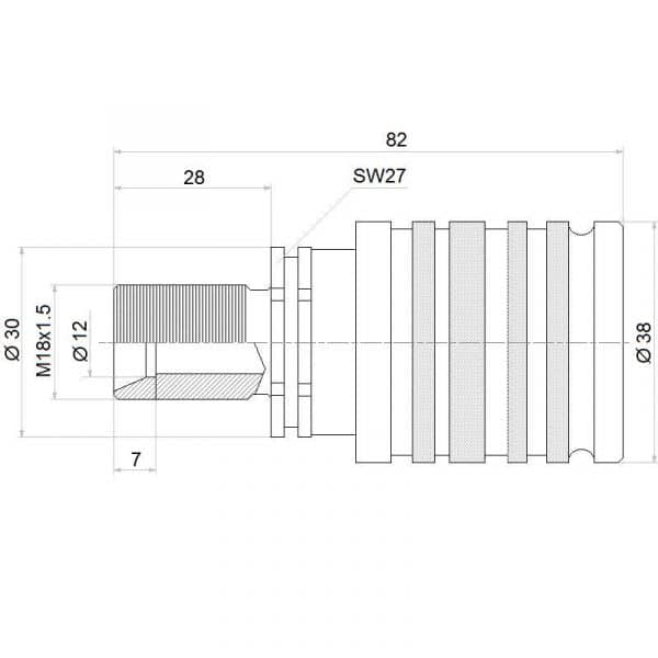 Plan coupleur 1/2 ISO EN VERSION PASSE CLOISON 18X150