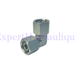 Raccord coudé 90 égal Métrique femelle - femelle.