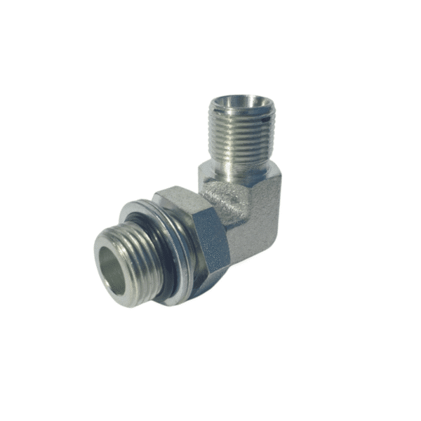 Raccord-coude-90°-male-BSP-et-male-Metrique Raccord hydraulique coudé 90 ° mal 1/2 BSP et 18x150 12L