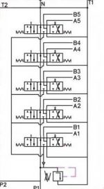 schema distributeur monobloc 5 sections chaise inversée