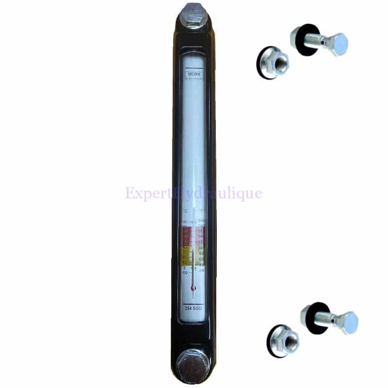 INDIC254T Indicateur de niveau de réservoir d'huile grande hauteur de 250 mm fournie avec vis et joints