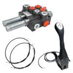 Kit chargeur hydraulique : une fonction double effet et une fonction simple effet par câbles.