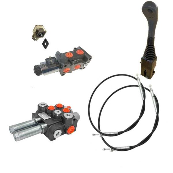 KITCHARG040A2ELEC60 A1B1 kit hydraulique chargeur, 1 simple et 1 double effet plus sélecteur 6 voies