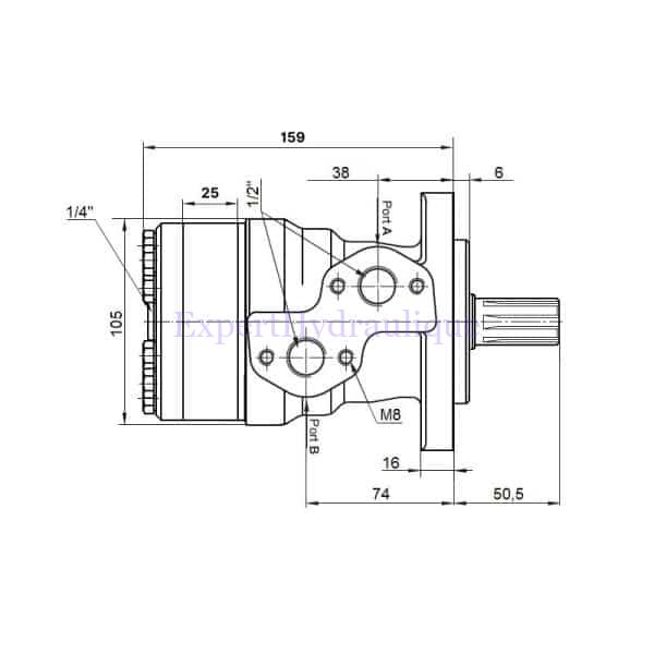 Schéma moteur hydraulique 125 cc SEA 6B