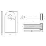 Côtes chape pour vérin hydraulique 40mm