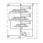 Schema distributeur hydraulique 1 double effet et 2 positions flottantes