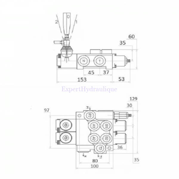 Côtes distributeur 2 double effet
