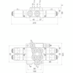 schéma côtes distributeur 2 doubles effets 12 ou 24V électrique