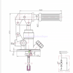 Dimensions et schéma de la pompe à main 18cm3 réservoir 4L
