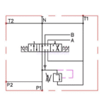 Schéma distributeur électrique 1 double effet 80l 12 ou 24V