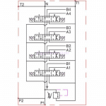 Schéma distributeur électrique 4 double effet 12 ou 24V