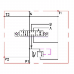 Schéma du distributeur électrique 1 double effet 12 ou 24V