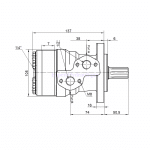Côtes côté moteur OMP 36 en 25 mm SAE 6 B