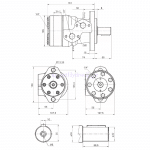 Côtes moteur hydraulique BMP BMR 160 cm3 arbre 25 mm