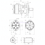 Côtes moteur hydraulique BMP BMR 250 cm3 arbre 25 mm