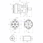 Côtes moteur hydraulique BMP BMR 315 cm3 arbre 25 mm