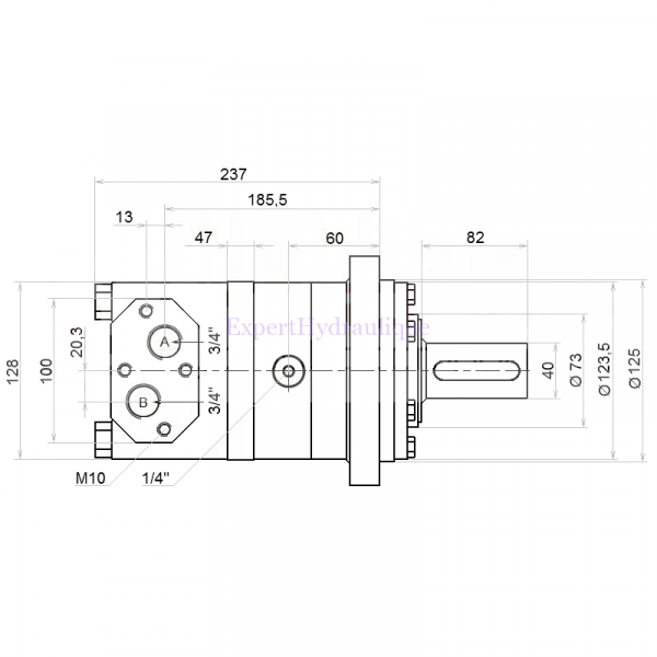 Côtes moteur hydraulique BMT 630 cm3 arbre de 40mm