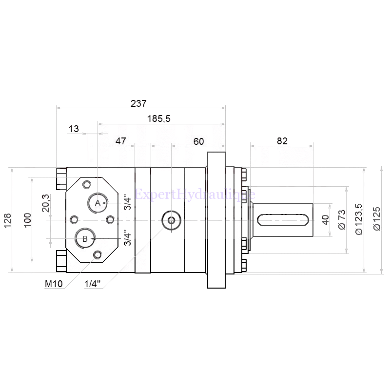 Hydraulikmotor Orbitmotoren Typ BMT Schluckvolumen 630 cm3/Umdr, Max. Drehzahl 197 U/min Hydraulikmotor Orbitmotoren Typ BMT Schluckvolumen 630 cm3/Umdr, Max. Drehzahl 197 U/min