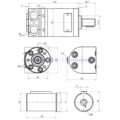 Moteur Hydraulique Hydromot CPM315CD | Cylindrée 315 Cm³/tr, Orifices G 1/2" | Pour Machines Agricoles Et Industrielles