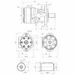 Côtes moteur hydraulique OMP BMR 50 cm3 arbre 32 mm