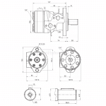 Côtes moteur hydraulique OMP OMR 36 arbre 32 mm