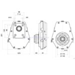 Multiplicateur pour pompe hydraulique GR3 et GR2 arbre prise de force femelle cotes d'encombrement