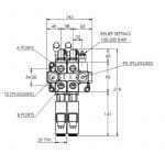 Plan encombrement distributeur Galtech deux éléments électrique et manuel
